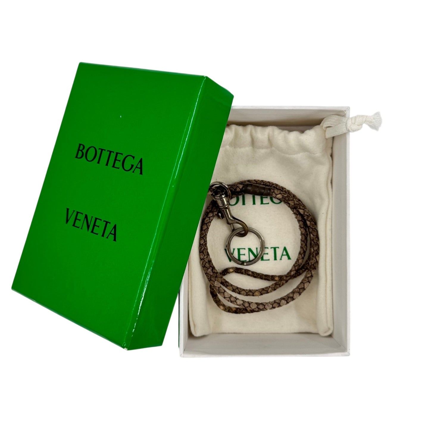 BOTTEGA VENETA イントレチャート レザー ネックストラップ