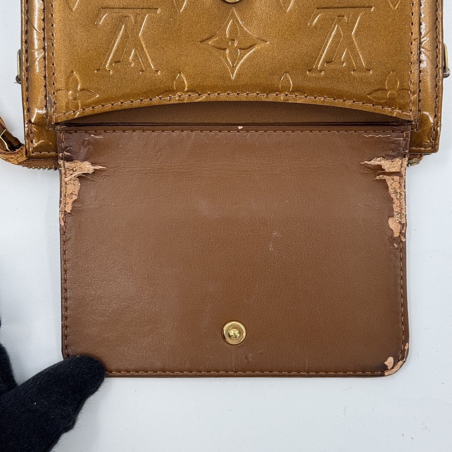 LOUIS VUITTON モノグラム・ヴェルニ モット・ブロンズ パテント ショルダー M51311