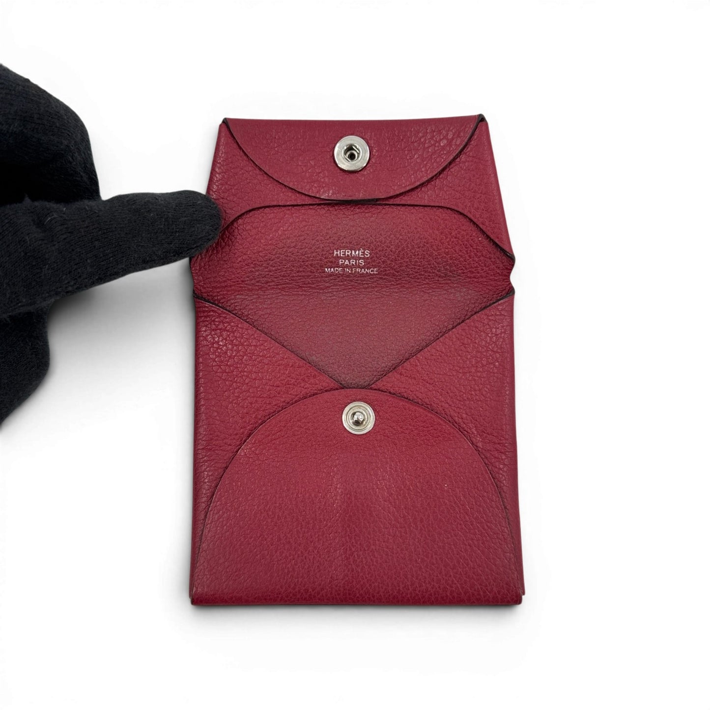 HERMES バスティア レザー レッド コインケース