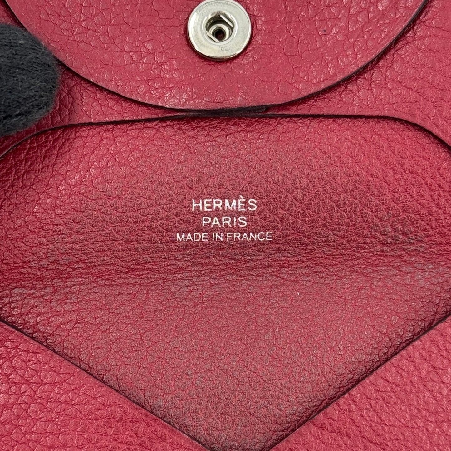 HERMES バスティア レザー レッド コインケース