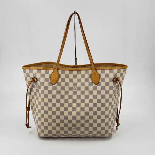 LOUIS VUITTON ネヴァーフルMM ダミエ・アズール ホワイトキャンバス トートバッグ N51107