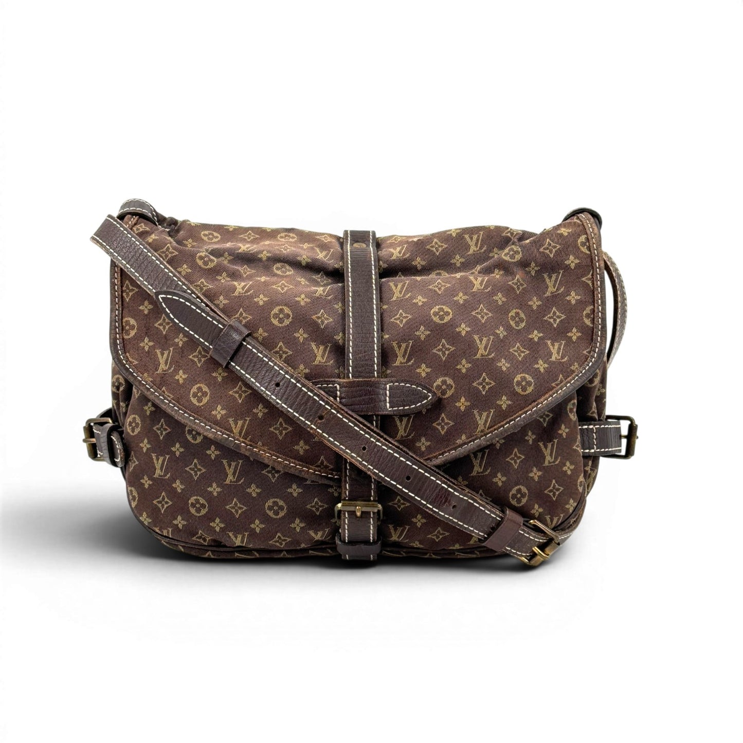 LOUIS VUITTON ソミュール30 モノグラム ミニリンキャンバス エベヌ ショルダーバッグ M95227