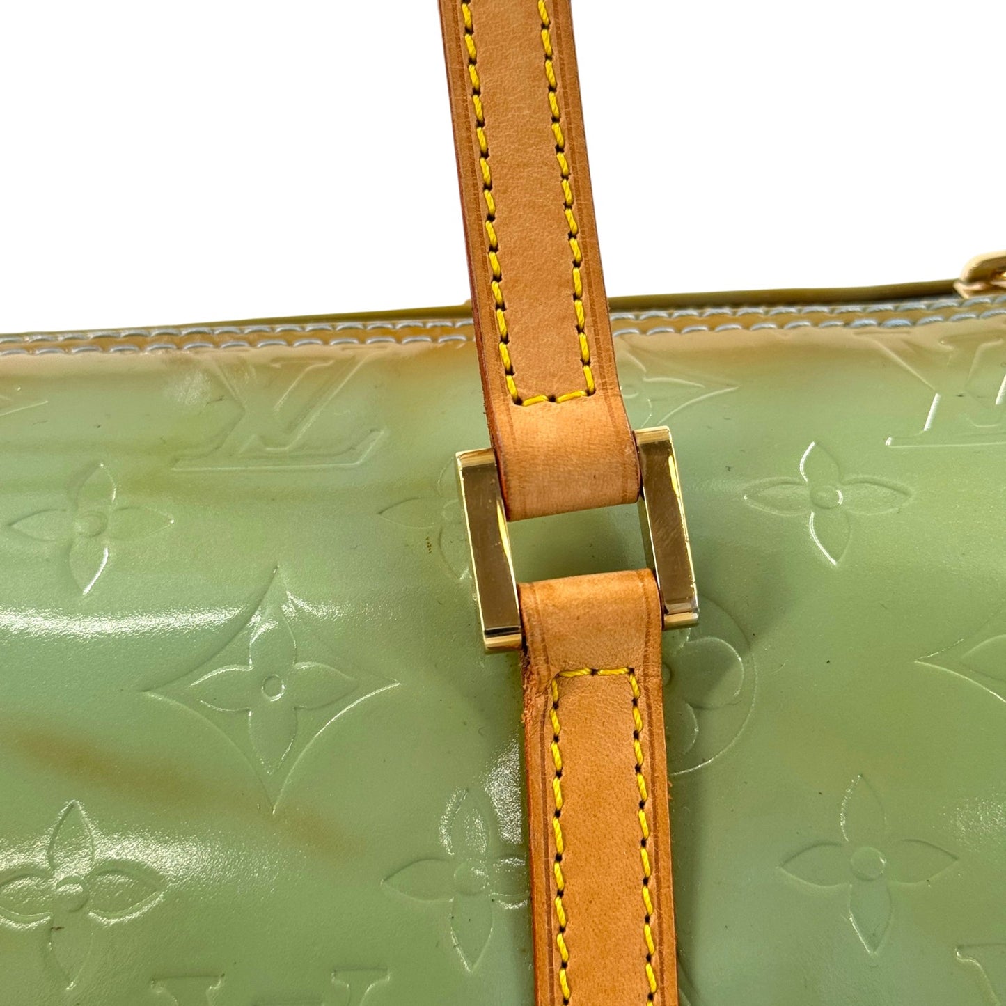 LOUIS VUITTON ベッドフォード モノグラム・ヴェルニ パテントレザー グリーン ハンドバッグ M91007