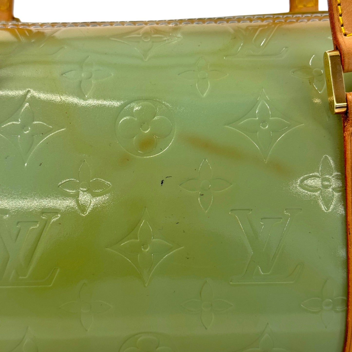 LOUIS VUITTON ベッドフォード モノグラム・ヴェルニ パテントレザー グリーン ハンドバッグ M91007