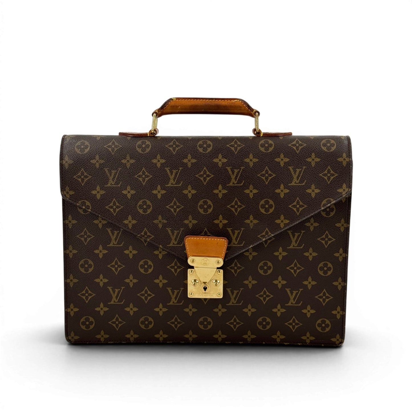 LOUIS VUITTON ポルト ドキュメント セナトゥール モノグラム キャンバス ブラウン ブリーフケース M53335