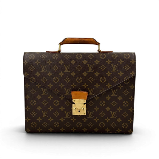 LOUIS VUITTON ポルト ドキュメント セナトゥール モノグラム キャンバス ブラウン ブリーフケース M53335