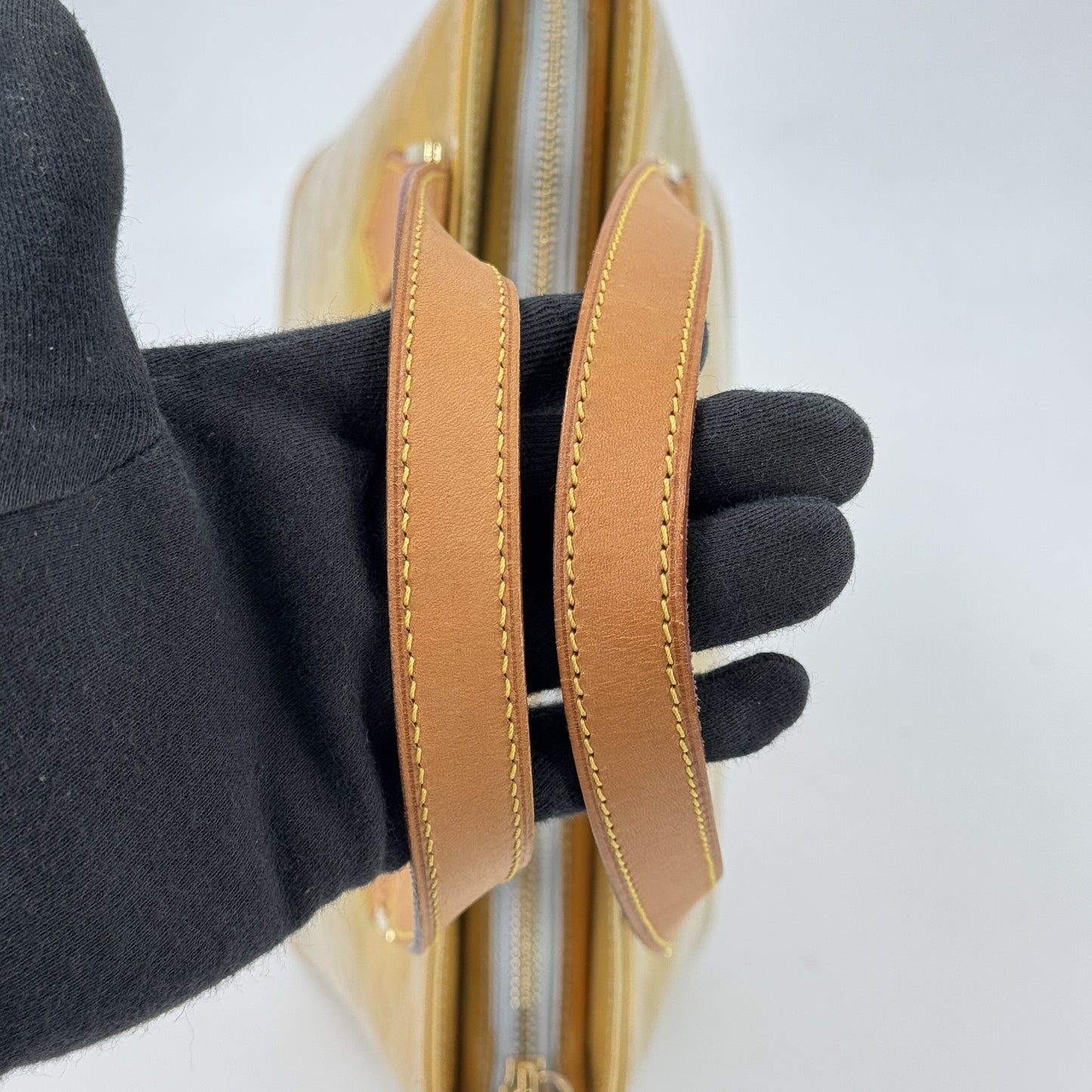 LOUIS VUITTON ヒューストン ヴェルニ イエロー ショルダーバッグ M91004