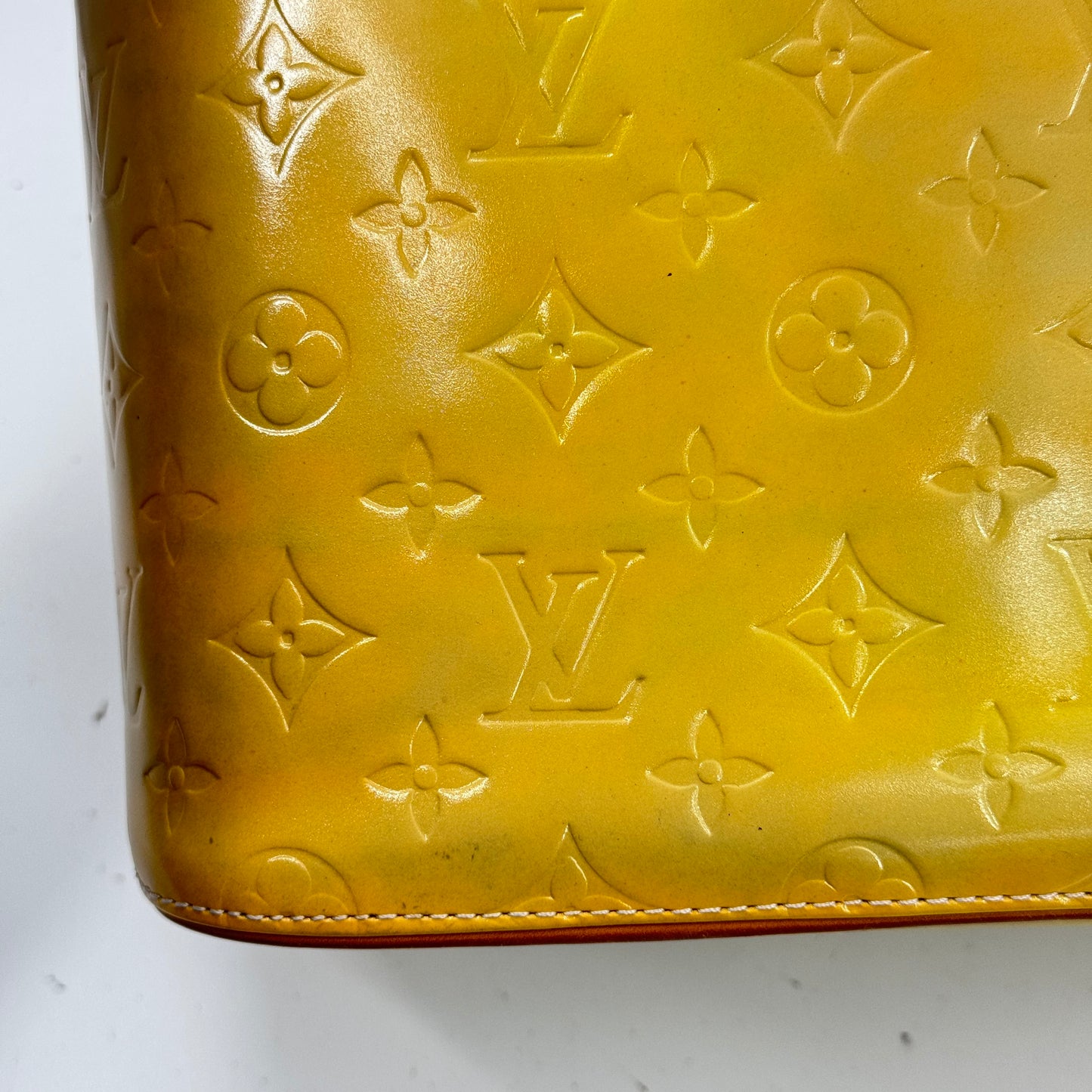 LOUIS VUITTON ヒューストン ヴェルニ イエロー ショルダーバッグ M91004
