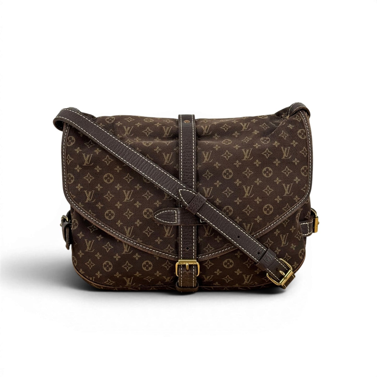 LOUIS VUITTON モノグラム ミニ リン ソミュール 30 M95227 ショルダーバッグ エベヌ