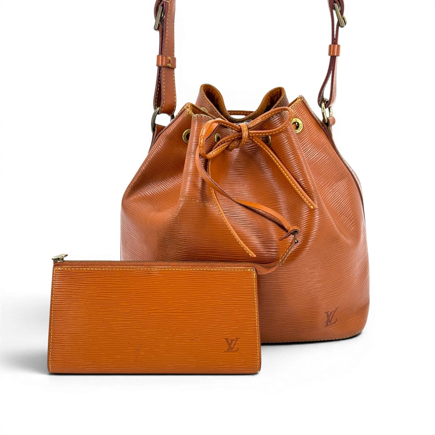 LOUIS VUITTON プチ・ノエ エピレザー ケニア ブラウン 巾着 バケットバッグ M44103