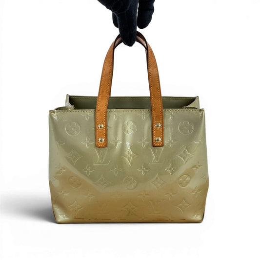 LOUIS VUITTON リードPM モノグラム・ヴェルニ レザー グレー ハンドバッグ M91145