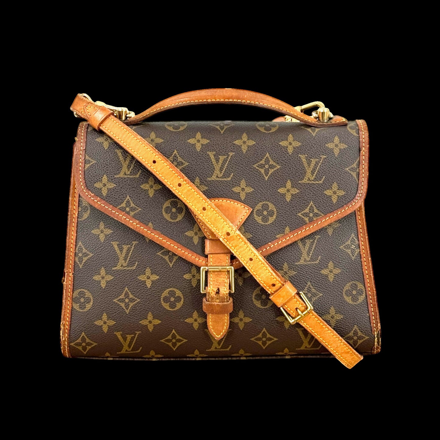 LOUIS VUITTON ベルエア モノグラムキャンバス ブラウン 2WAY 学生バッグ M51122