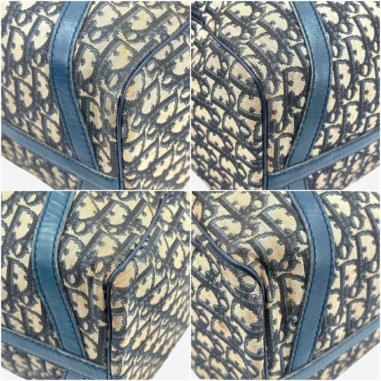 DIOR トロッター キャンバス グリーンベージュ ボストンバッグ