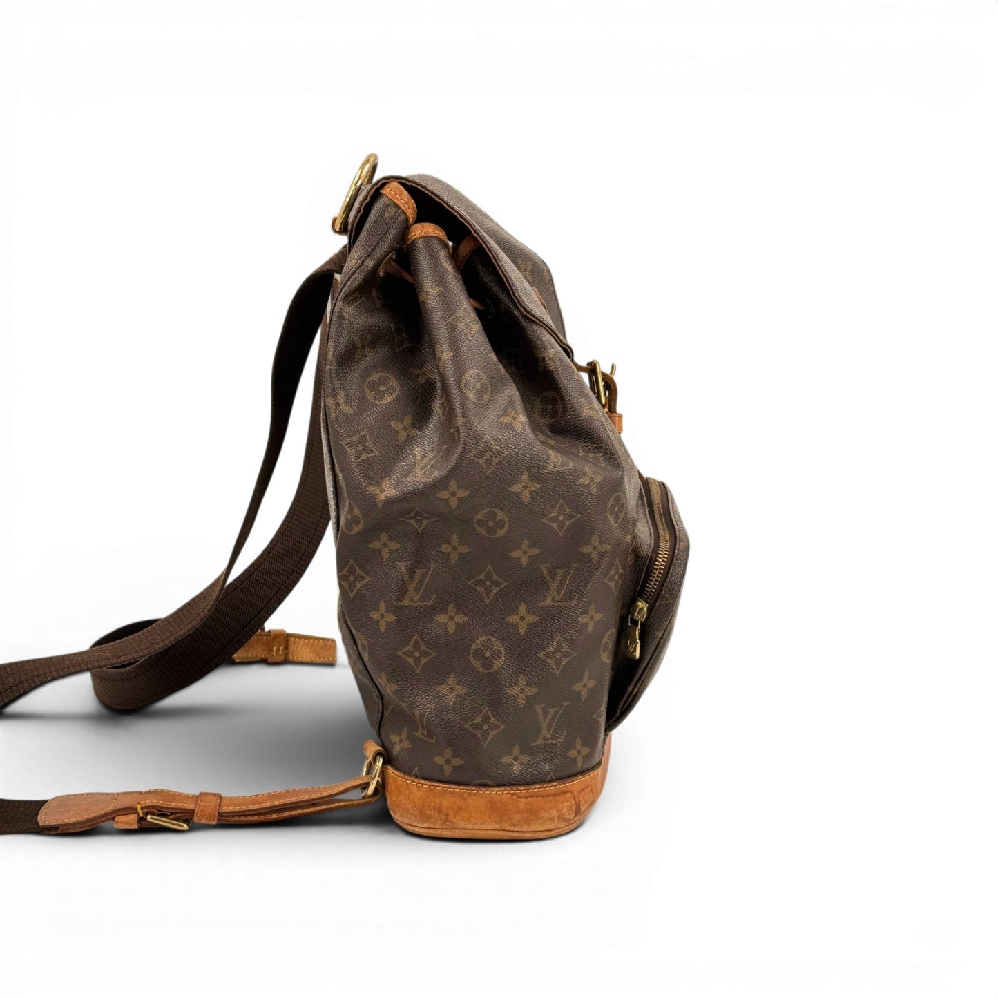 LOUIS VUITTON モンスリGM モノグラムキャンバス ブラウン リュックサック M51135