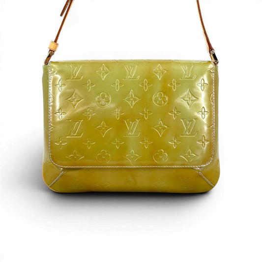 LOUIS VUITTON トンプソンストリート ヴェルニ グリーン ショルダーバッグ M91071