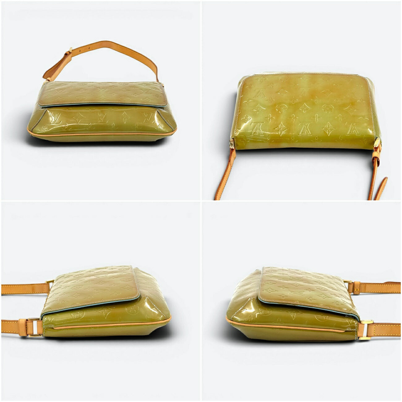 LOUIS VUITTON トンプソンストリート ヴェルニ グリーン ショルダーバッグ M91071