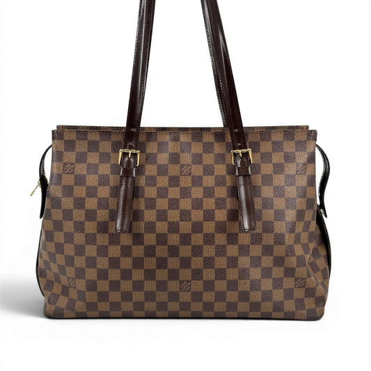 LOUIS VUITTON チェルシー ダミエ エベヌ キャンバス ブラウン トートバッグ N51119