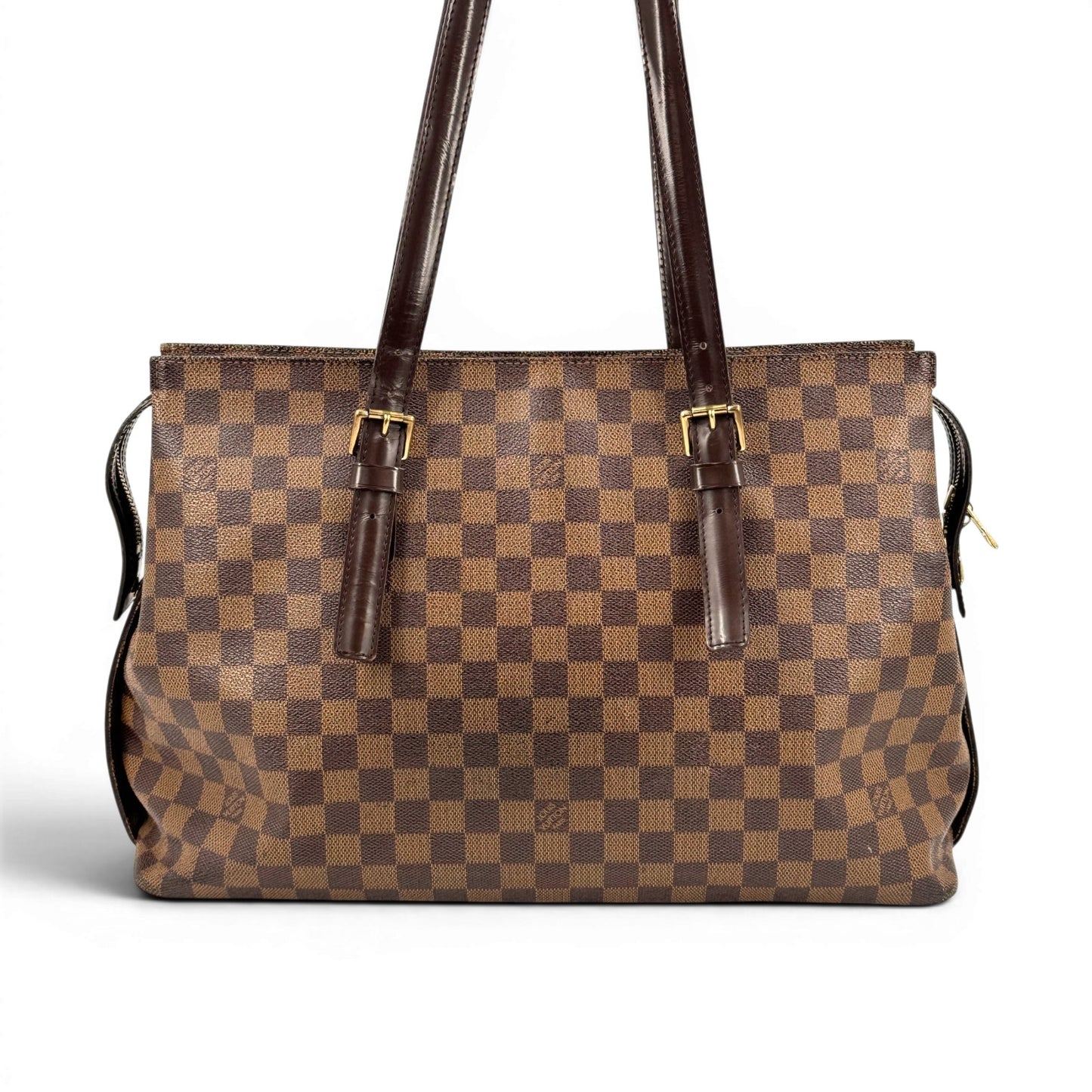 LOUIS VUITTON チェルシー ダミエ エベヌ キャンバス ブラウン トートバッグ N51119