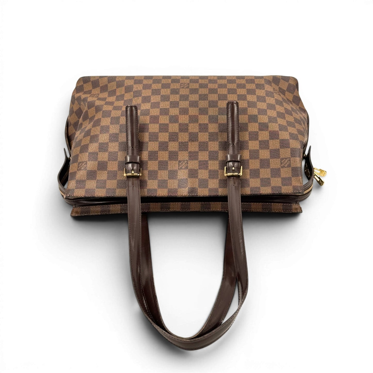 LOUIS VUITTON チェルシー ダミエ エベヌ キャンバス ブラウン トートバッグ N51119