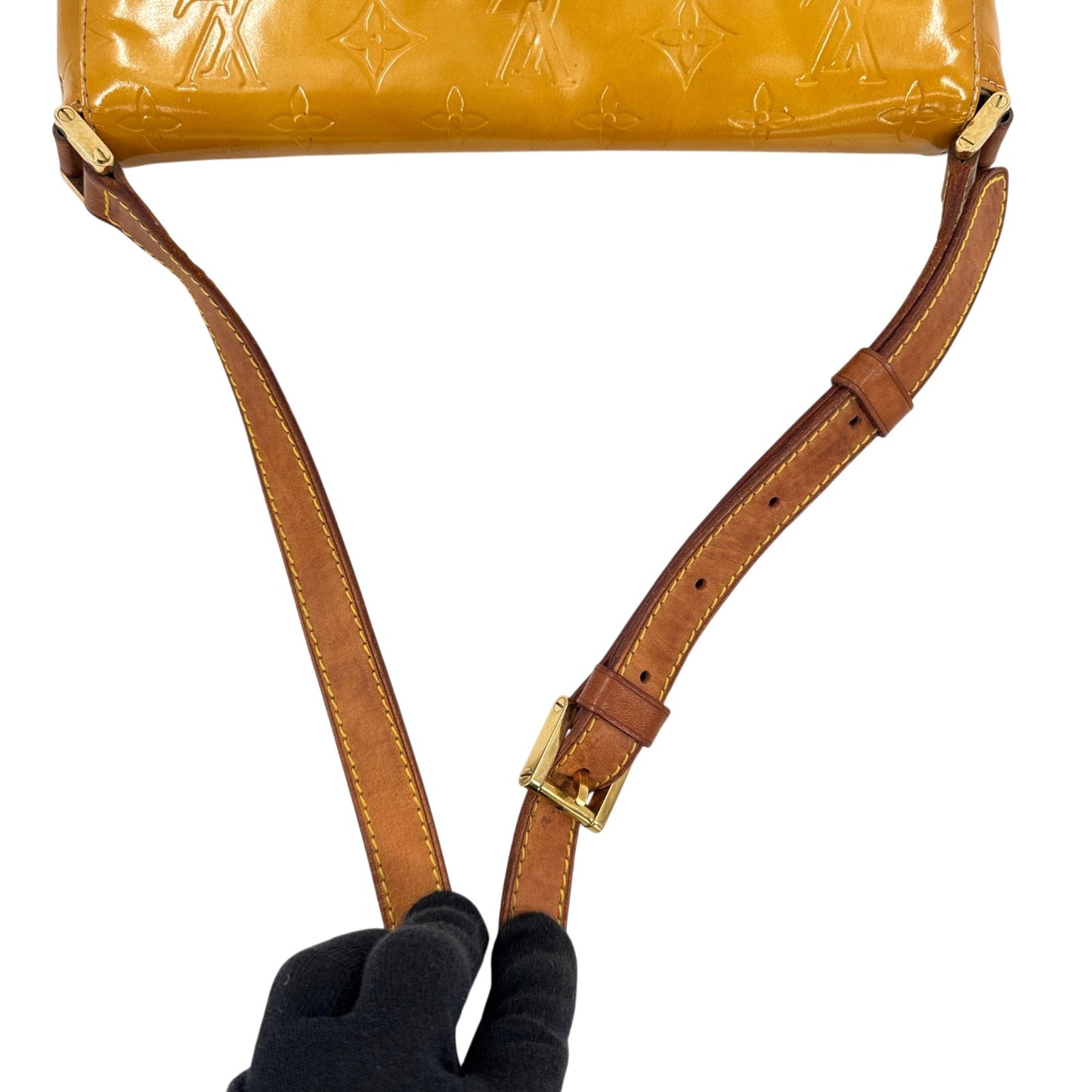 LOUIS VUITTON トンプソンストリート ヴェルニ イエロー ショルダーバッグ M91071