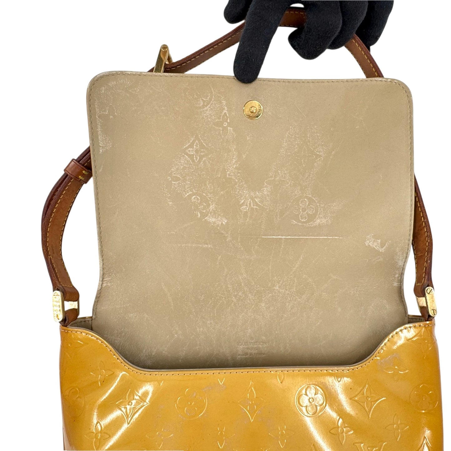 LOUIS VUITTON トンプソンストリート ヴェルニ イエロー ショルダーバッグ M91071