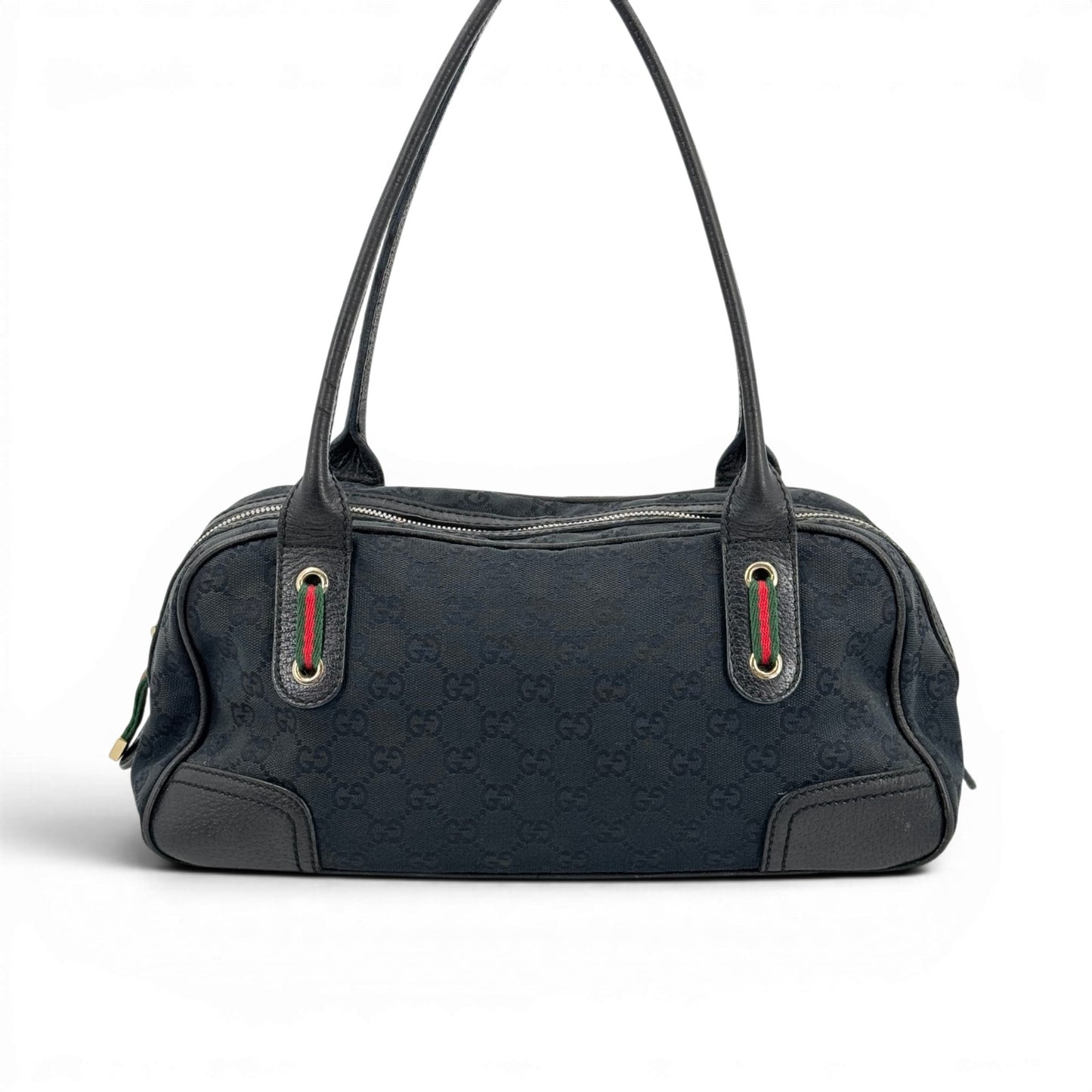 GUCCI プリンシー ミニボストン GGキャンバス ダークブルー 161720 シェリーライン