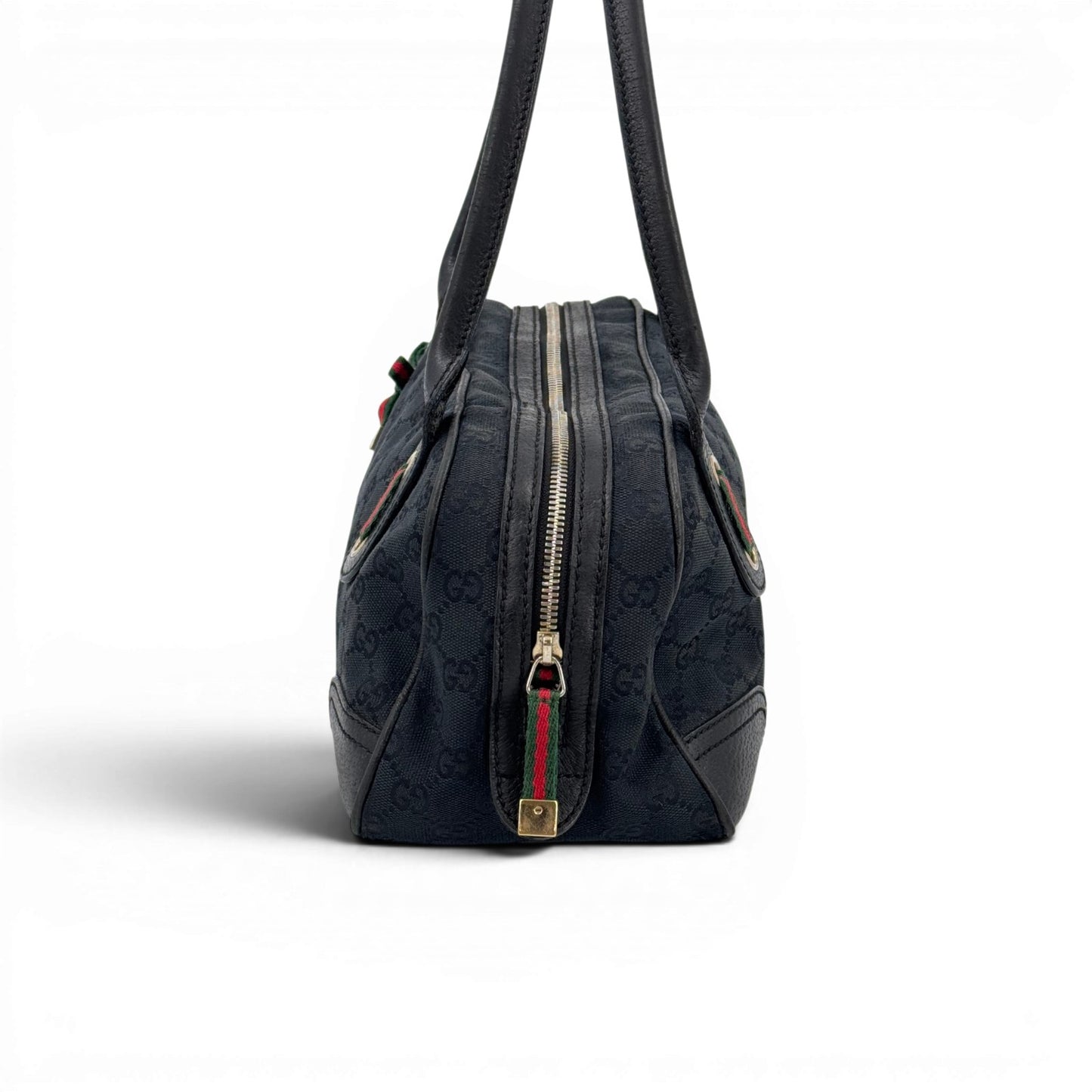 GUCCI プリンシー ミニボストン GGキャンバス ダークブルー 161720 シェリーライン