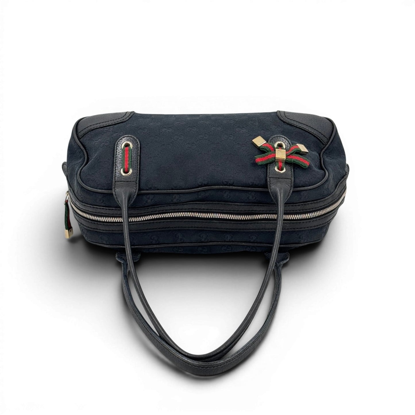 GUCCI プリンシー ミニボストン GGキャンバス ダークブルー 161720 シェリーライン