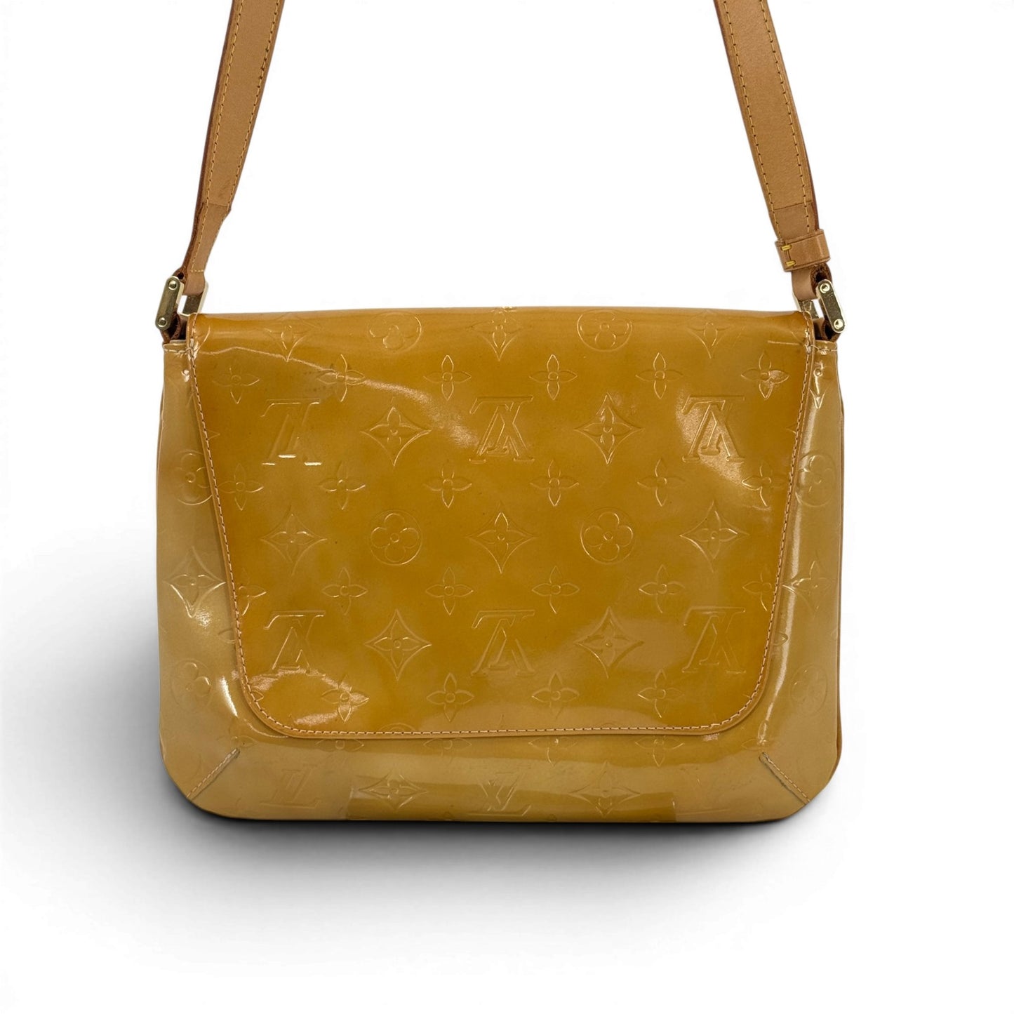 LOUIS VUITTON トンプソンストリート モノグラムヴェルニ イエロー ショルダーバッグ M91071