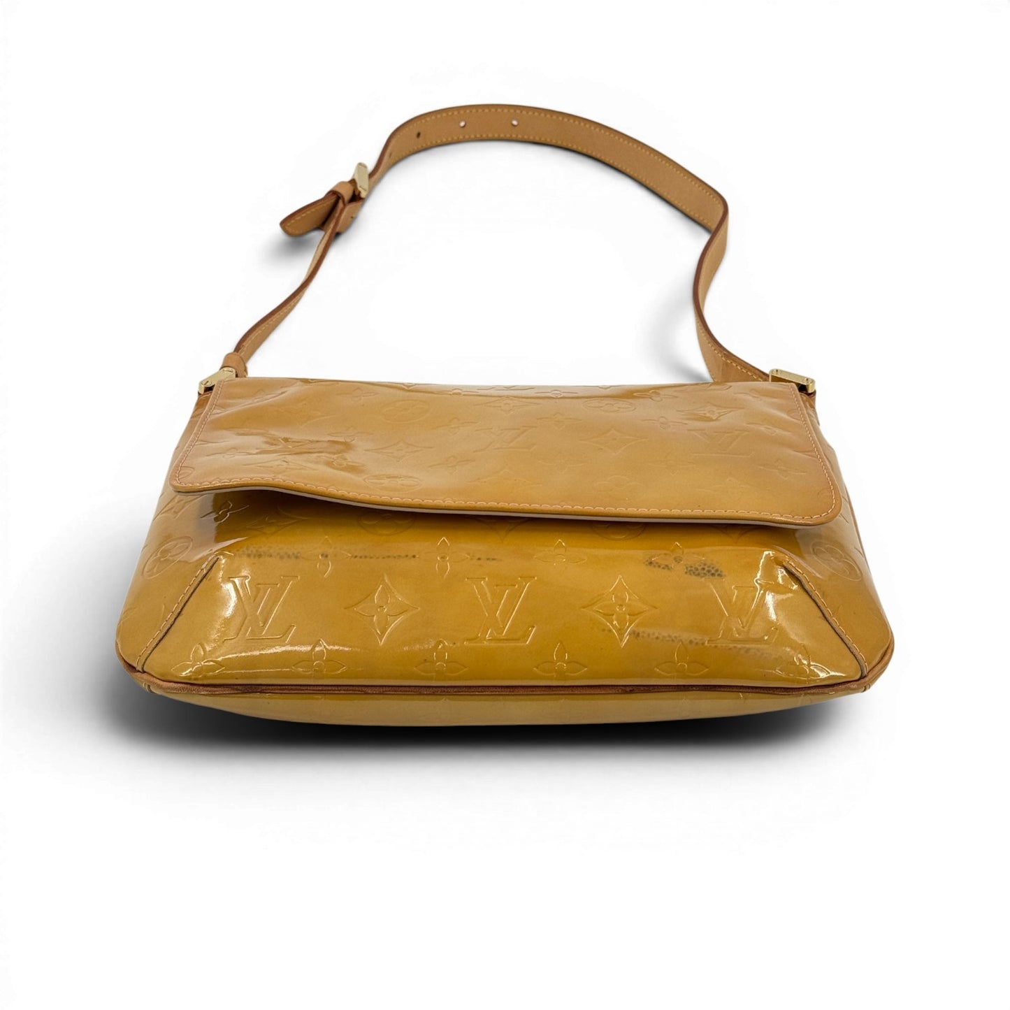 LOUIS VUITTON トンプソンストリート モノグラムヴェルニ イエロー ショルダーバッグ M91071