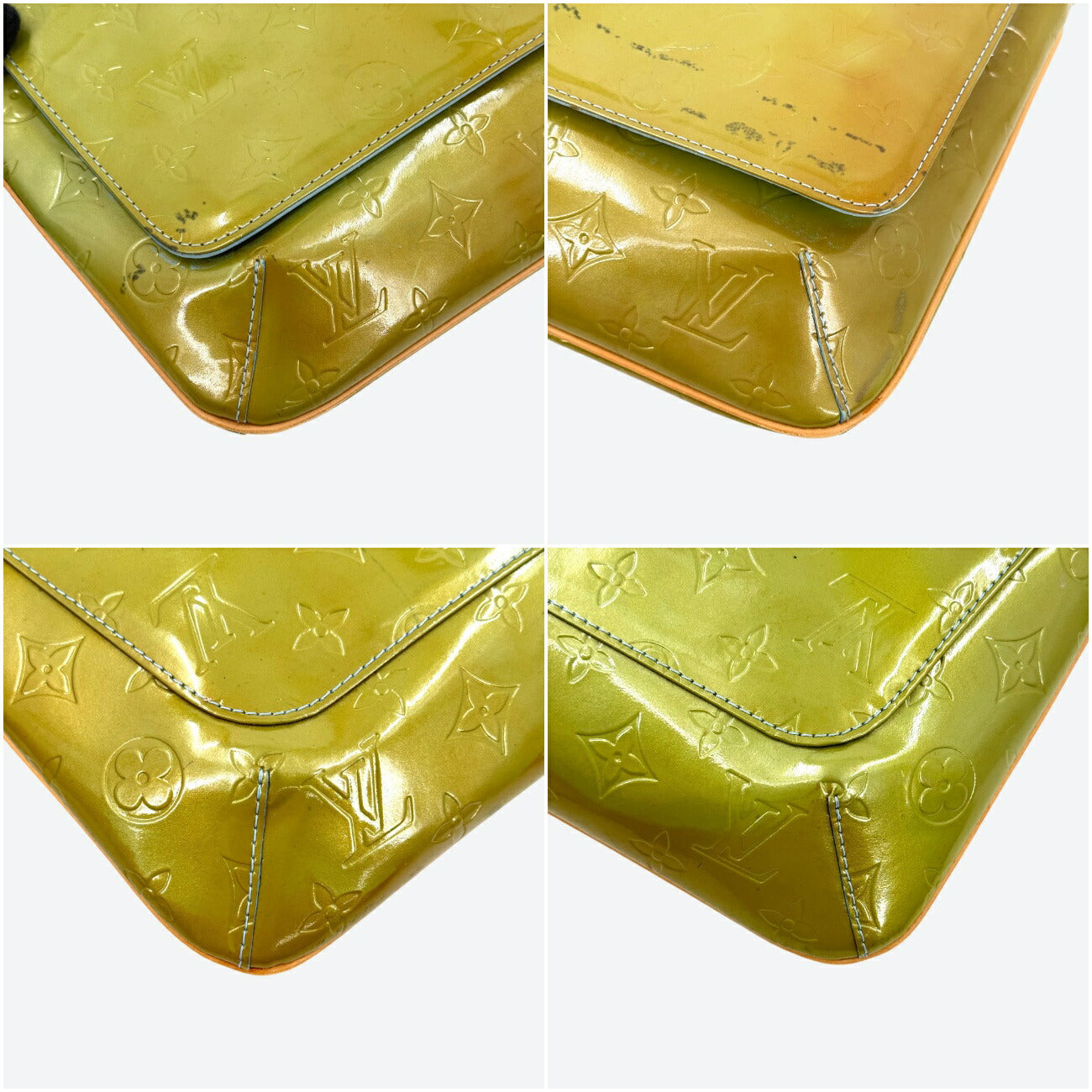 LOUIS VUITTON トンプソンストリート モノグラムヴェルニ グリーン ショルダーバッグ M91071