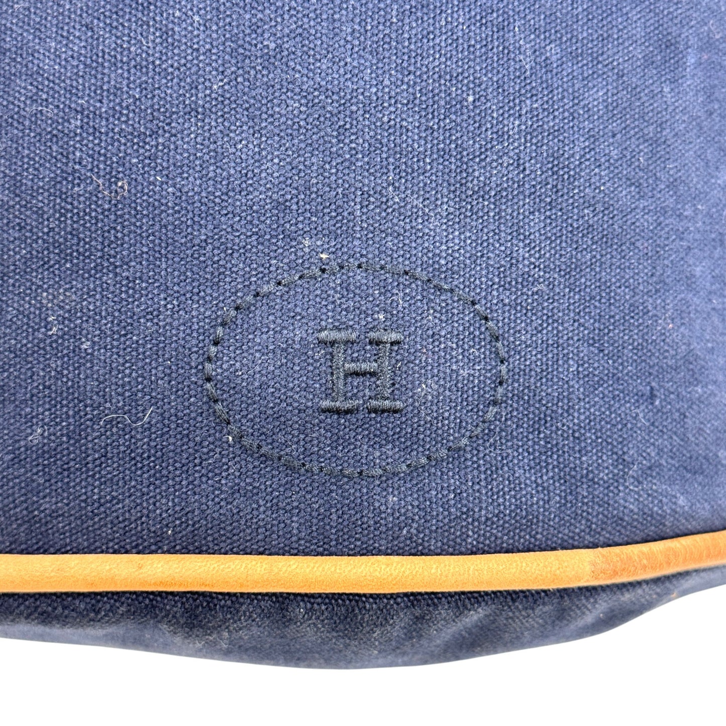 HERMES ポロションミミルPM キャンバス ネイビー ショルダーバッグ