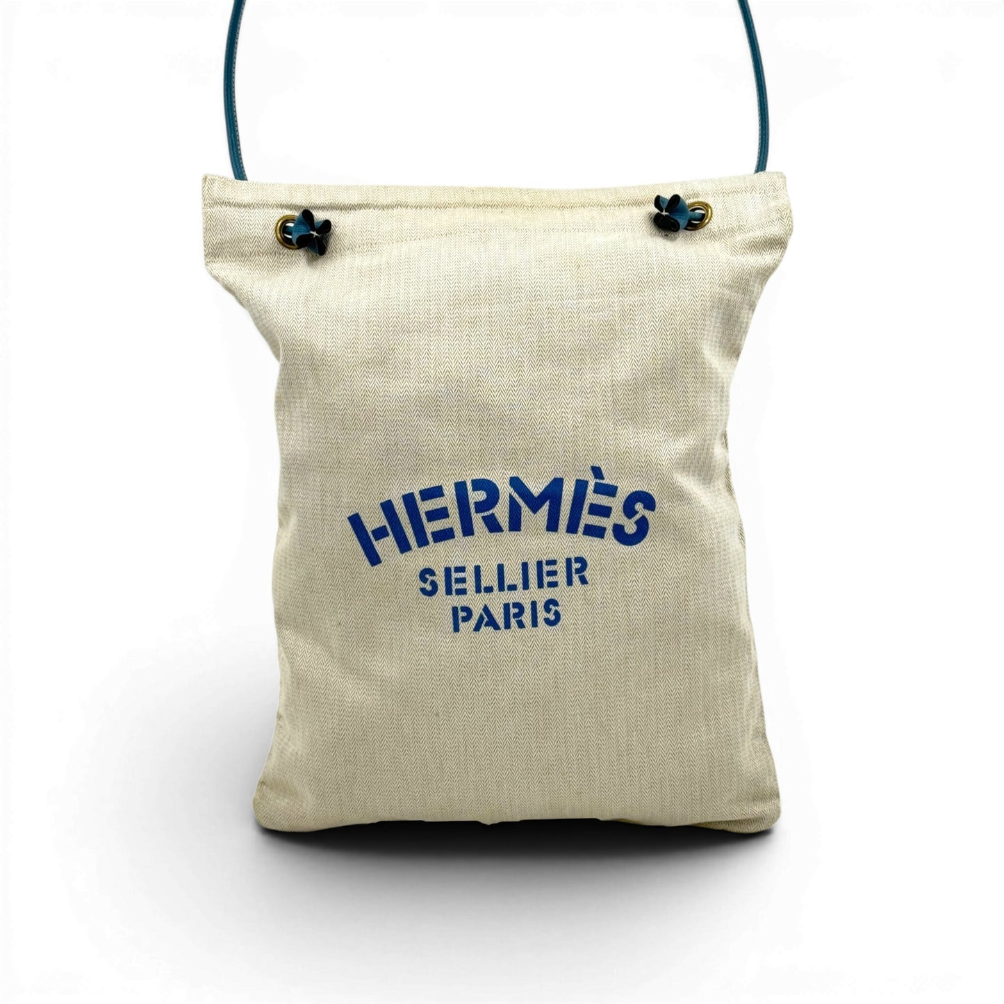 HERMES アリーヌ キャンバス トートバッグ ヴィンテージ ブルー