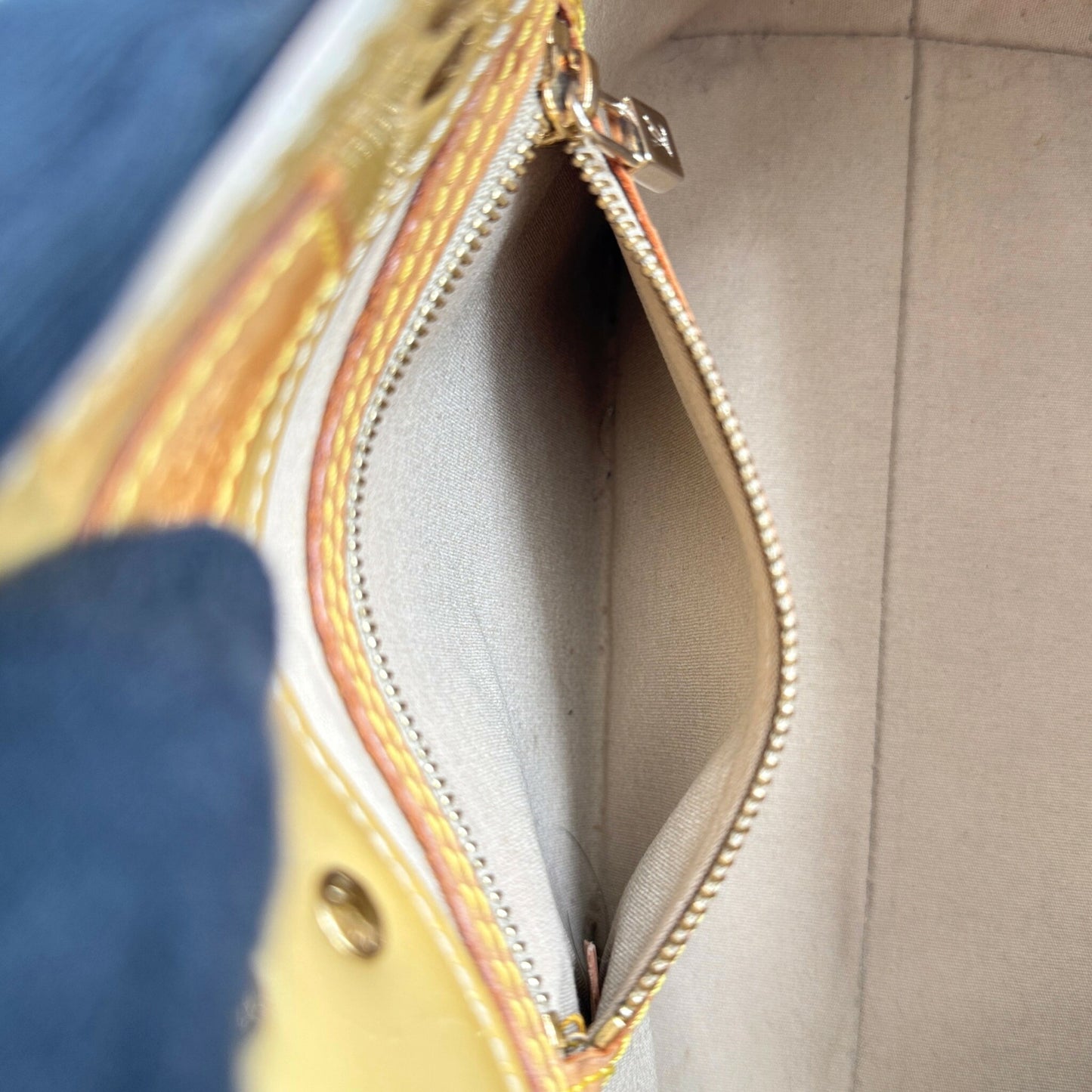 LOUIS VUITTON リードPM モノグラム・ヴェルニ イエロー ハンドバッグ M91144
