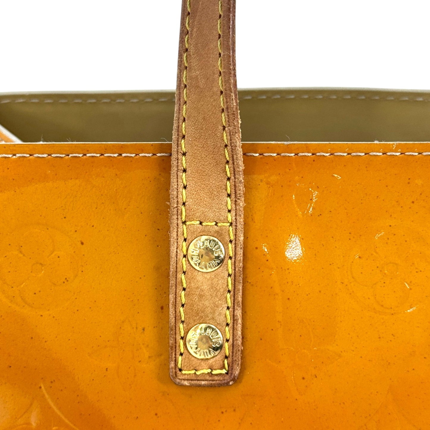LOUIS VUITTON リードPM モノグラム・ヴェルニ イエロー ハンドバッグ M91144