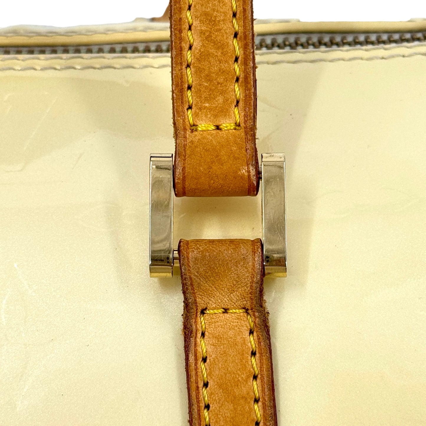 LOUIS VUITTON ベッドフォード ヴェルニ クリーム エナメル ハンドバッグ M91331