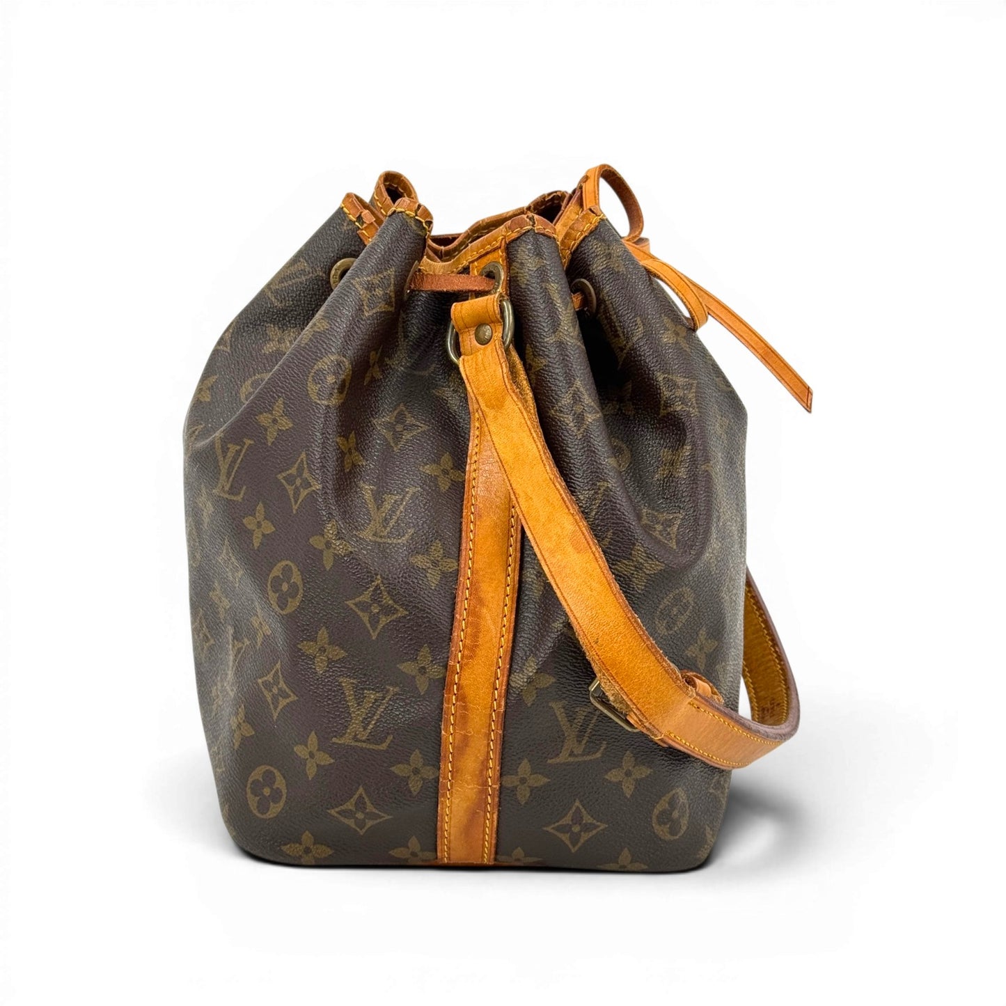 LOUIS VUITTON プチ・ノエ モノグラムキャンバス ブラウン 巾着 ショルダーバッグ M42226