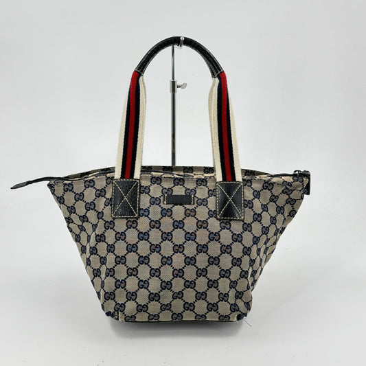 GUCCI ミニハンドバッグ GG シェリーライン ネイビー ウェビング 131228 496393