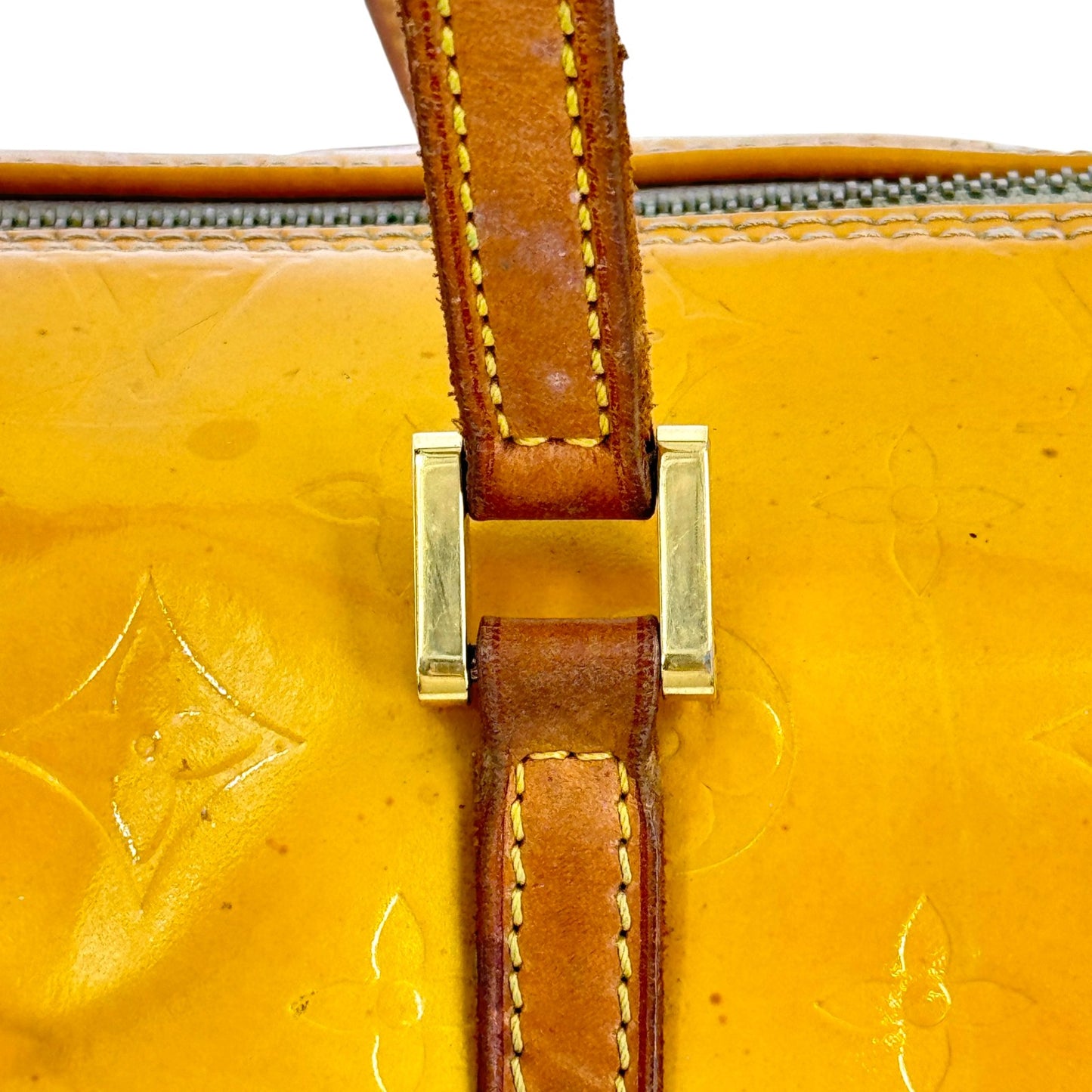 LOUIS VUITTON ベッドフォード ヴェルニ イエロー エナメル ハンドバッグ M91006