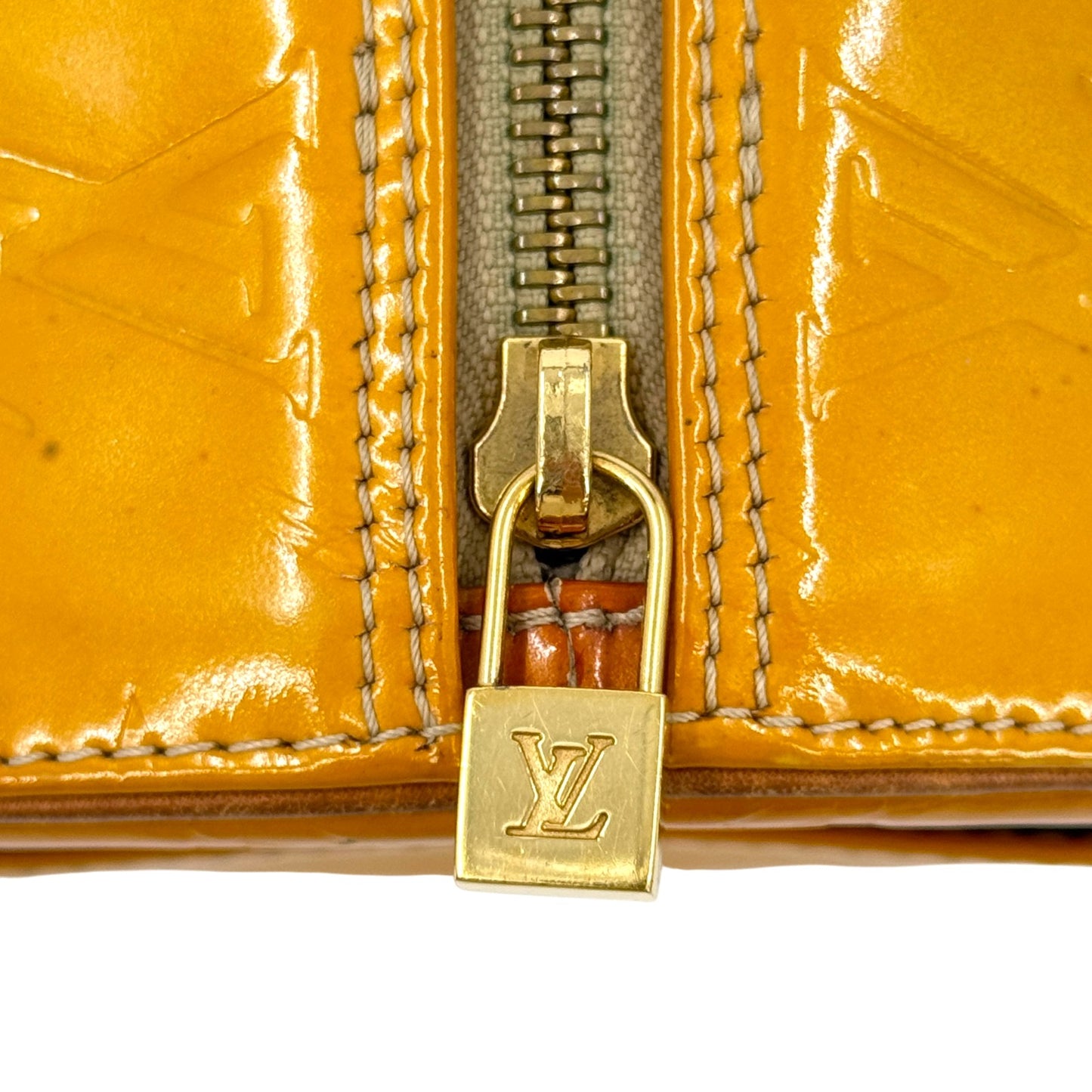LOUIS VUITTON ベッドフォード ヴェルニ イエロー エナメル ハンドバッグ M91006