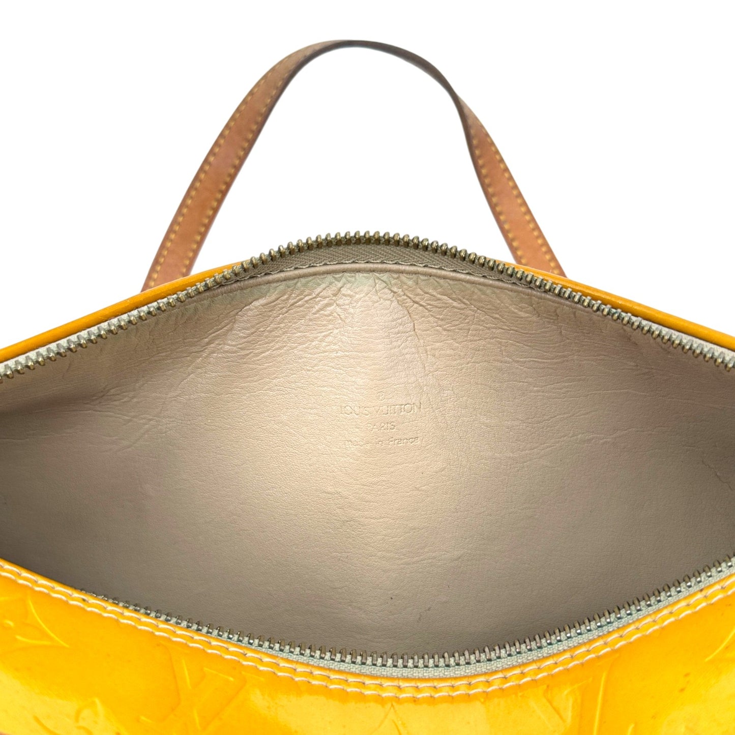 LOUIS VUITTON ベッドフォード ヴェルニ イエロー エナメル ハンドバッグ M91006