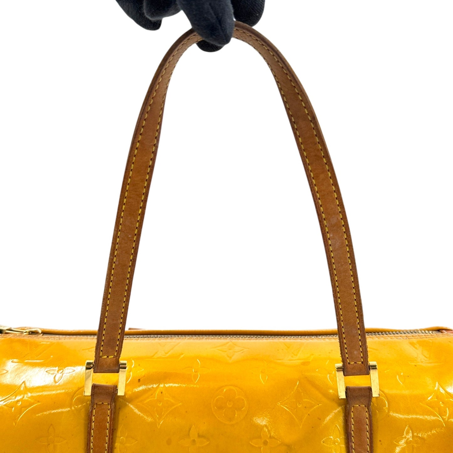 LOUIS VUITTON ベッドフォード ヴェルニ イエロー エナメル ハンドバッグ M91006