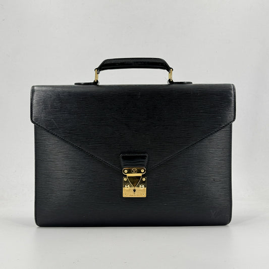 LOUIS VUITTON セルヴィエット・コンセイエ エピ ノワール ハンドバッグ M54422