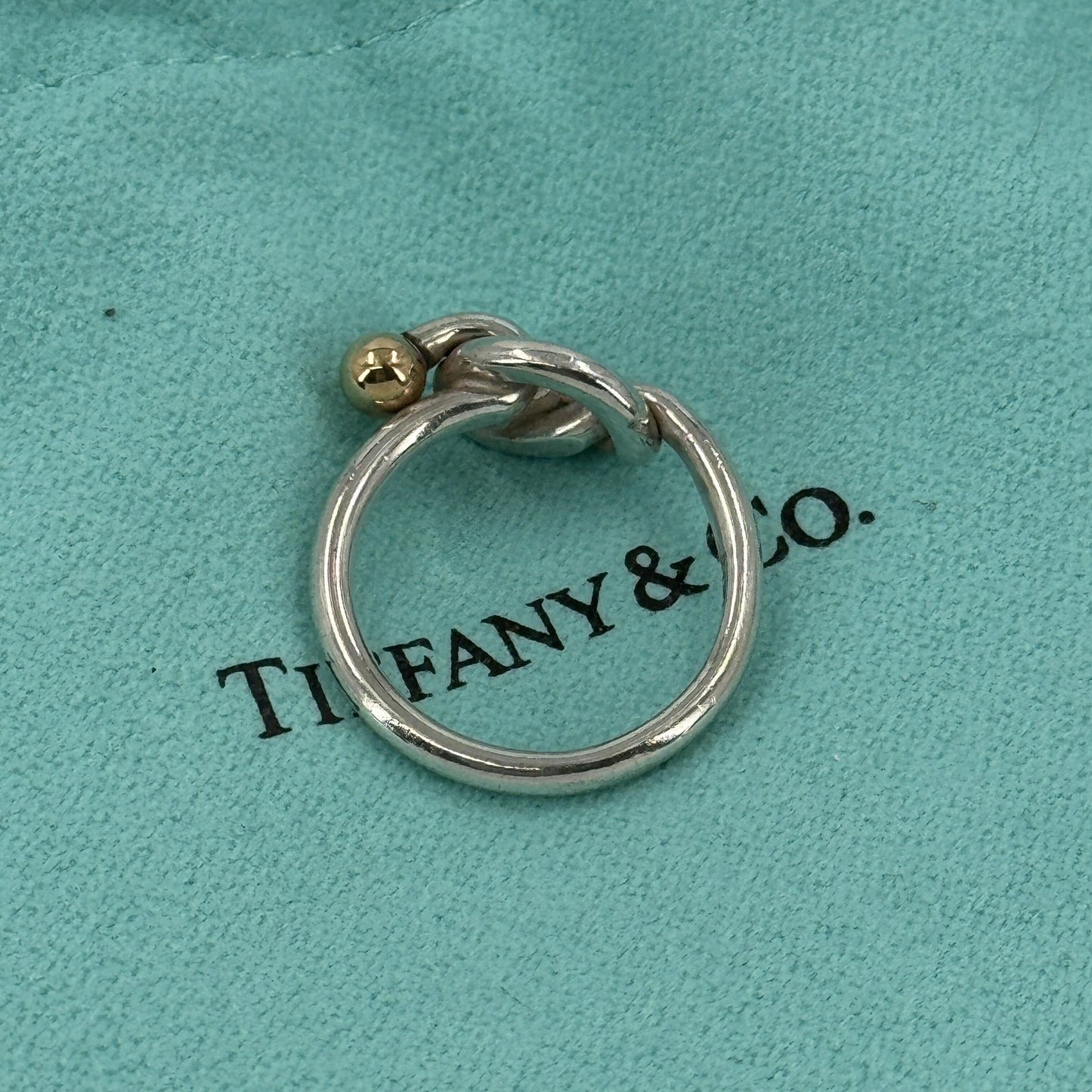 TIFFANY ラブノットフックアイ バンドリング SV925 18K ヴィンテージ