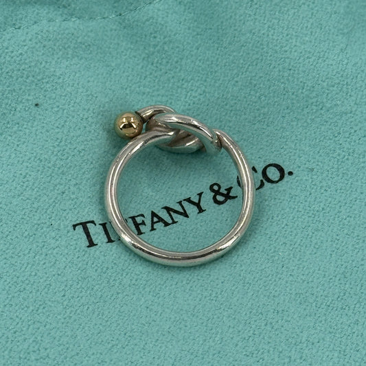 TIFFANY ラブノットフックアイ バンドリング SV925 18K ヴィンテージ