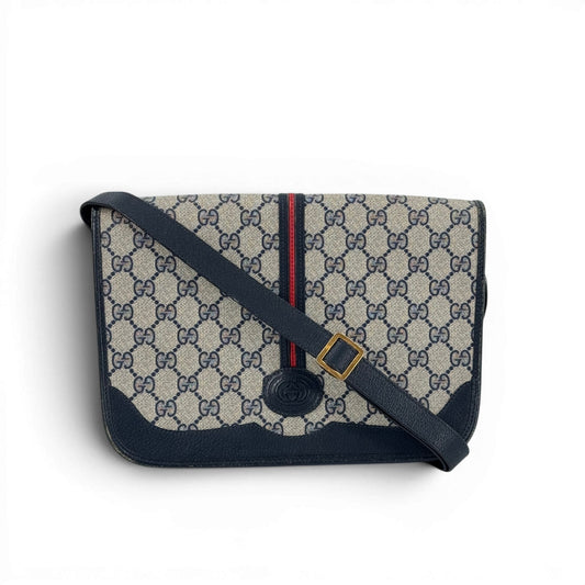 GUCCI シェリーライン ショルダーバッグ GGキャンバス ネイビー