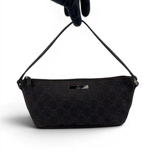 GUCCI アクセサリーポーチ GGキャンバス ブラウン ポシェット ショルダーミニバッグ 0391103