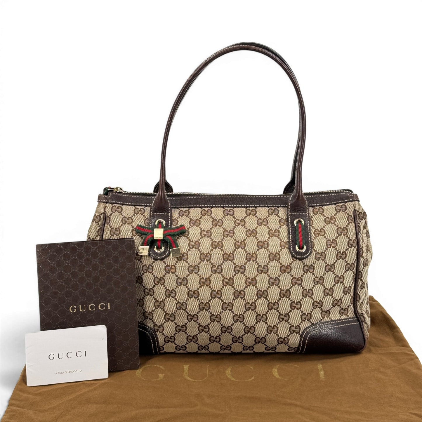 GUCCI プリンシー GGキャンバス ショルダーバッグ シェリーライン リボン