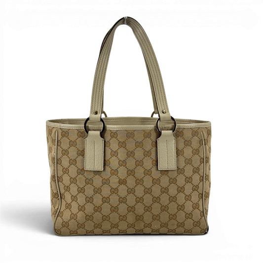 GUCCI GGエクリプス キャンバス レザー ベージュ アイボリー トートバッグ 113019