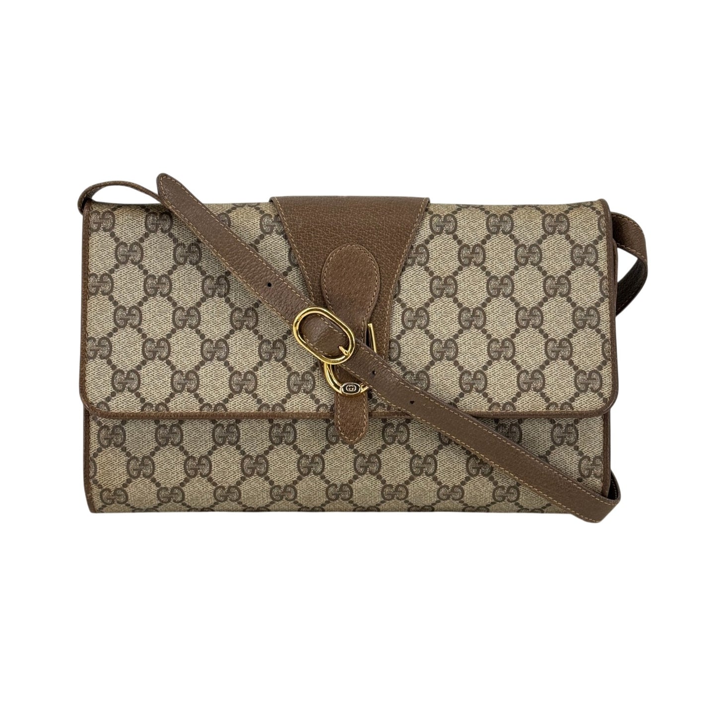 GUCCI GGスプリーム ベージュ×ブラウン ショルダーバッグ